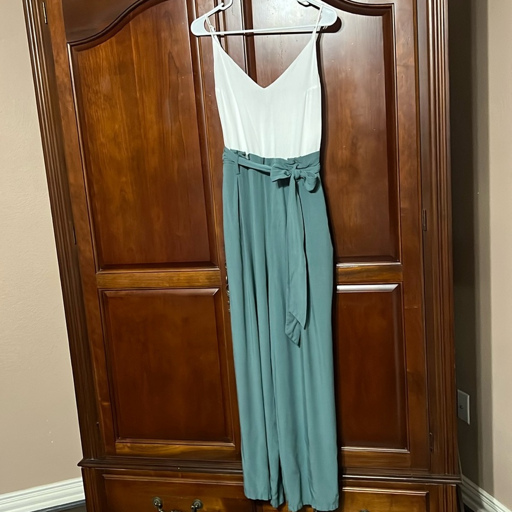 SHINESTAR white and green long romper Size L